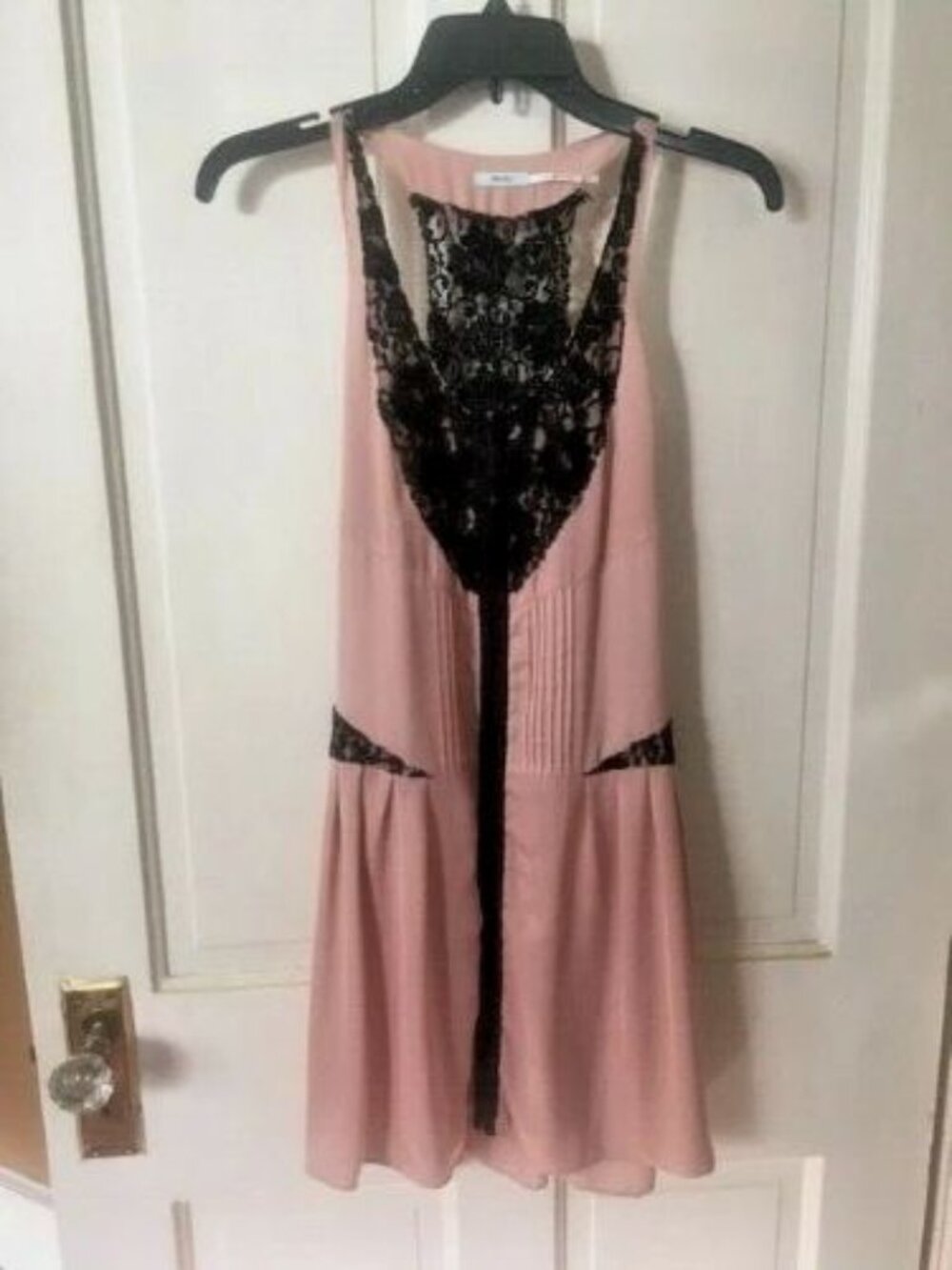Kimchi Blue UO Satin & Lace Chemise Slip Dress n Blush & Black size S NEW